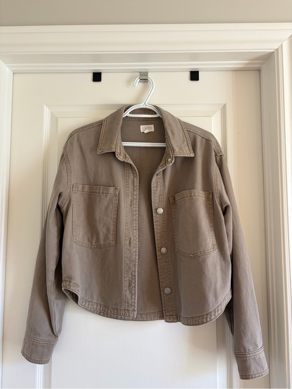 Z Supply Taupe Jean Jacket with Patch Pockets